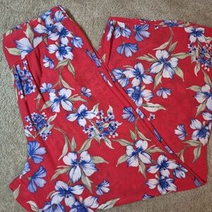 Fashion Nova Floral Red and Blue Pants - Size Large‎
